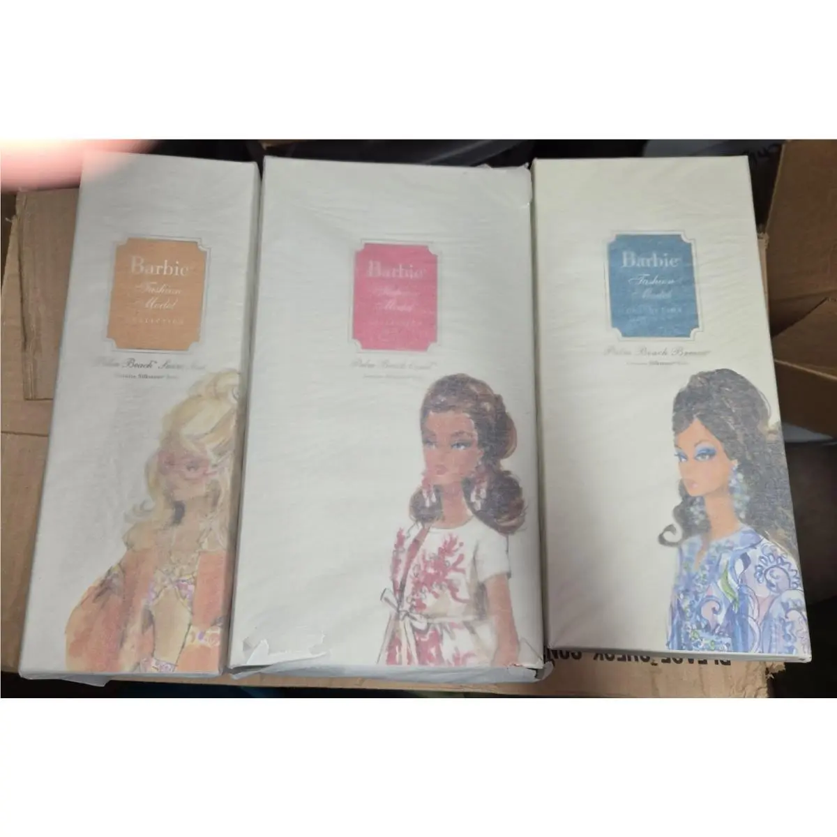 2009 Barbie Trio-palm Beach Swim Suit Breeze Coral Silkstone Barbies IN Tissue