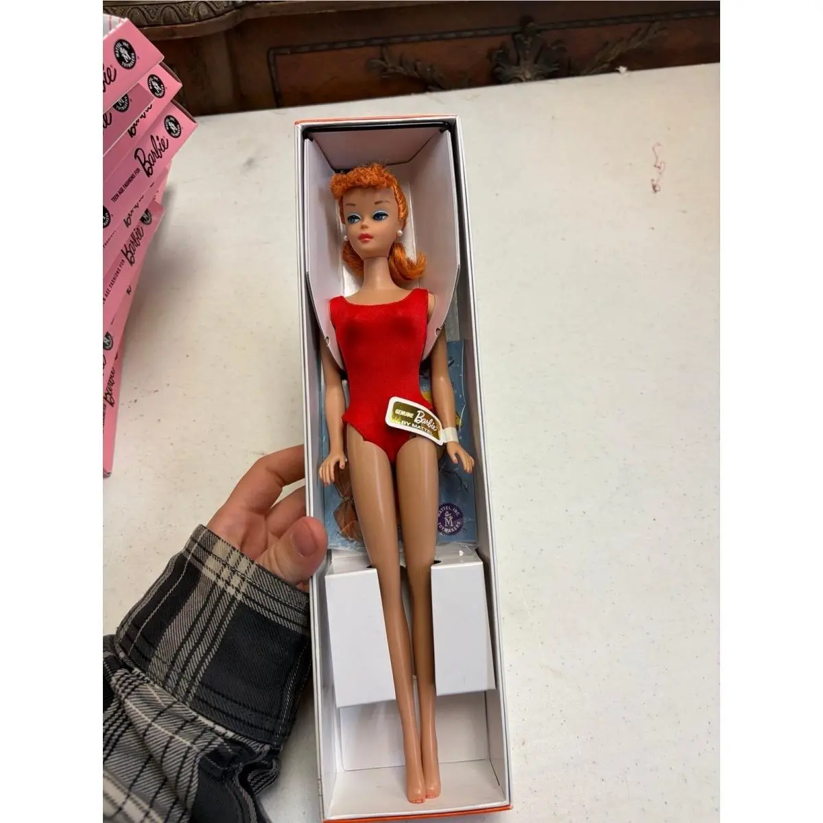 2011 Barbie Teenage Fashion Model Red Hair Ponytail with Pedestal Htf