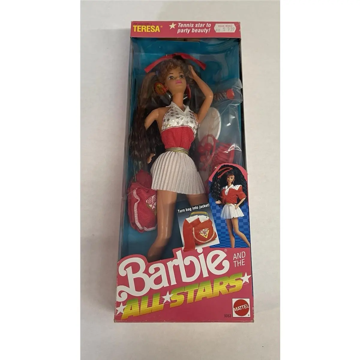 Teresa Vintage 1989 Tennis Star Barbie and The All The Stars Mattel 9353 Mib