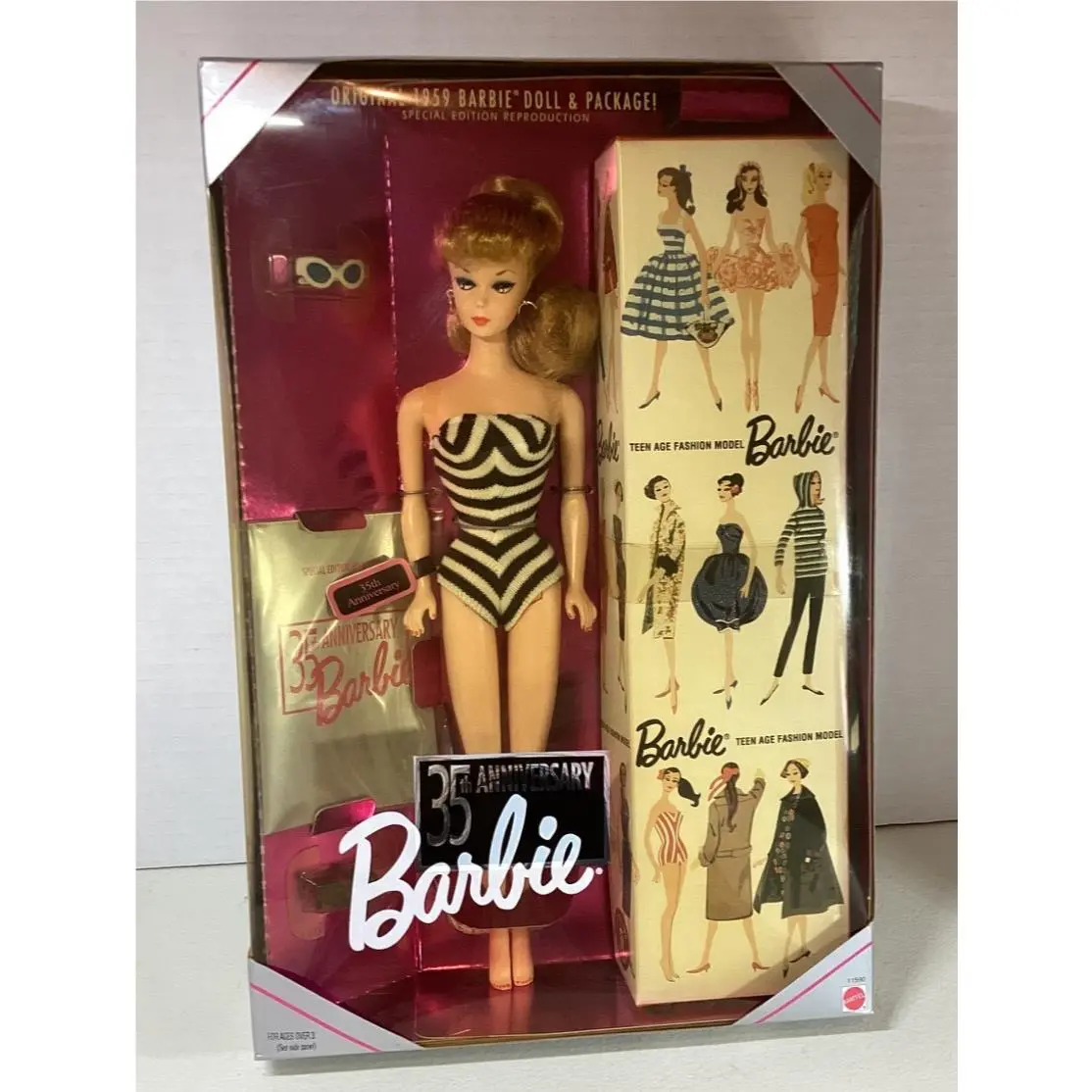 Barbie Doll 1993 Special Edition 35th Anniv. Repro Of 1959 Blonde