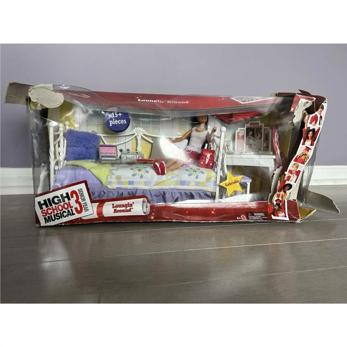 Mattel 2008 Disney High School Musical 3 Loungin’ Around Gabriella Doll Play Set
