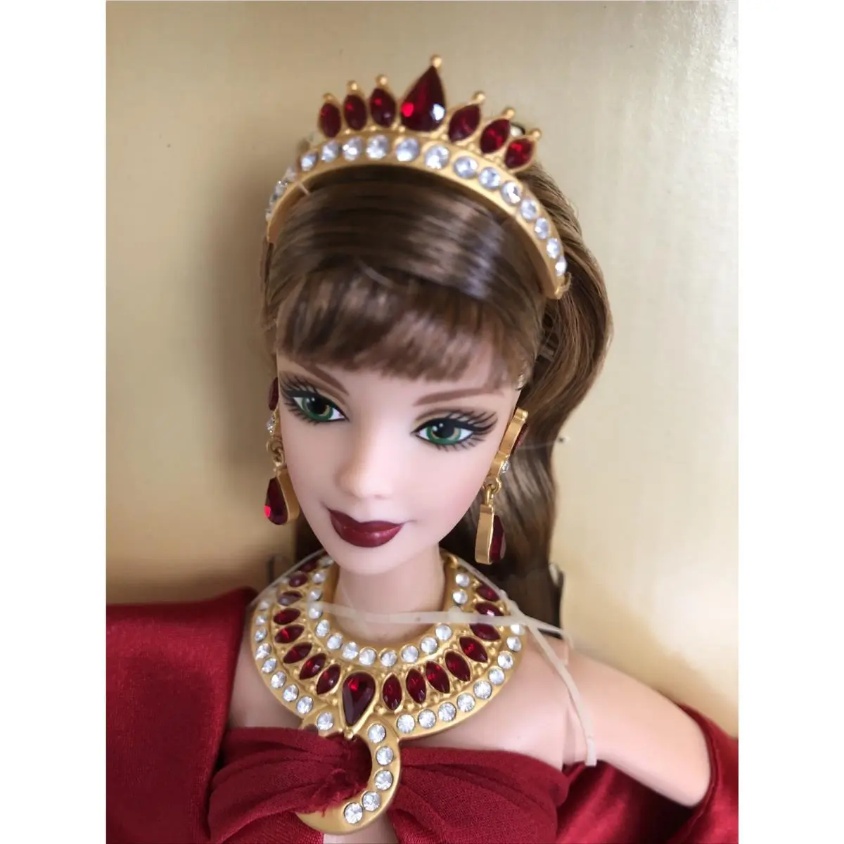 Countess of Rubies Swarovski Crystal Barbie Doll with Necklace Earrings Tiara