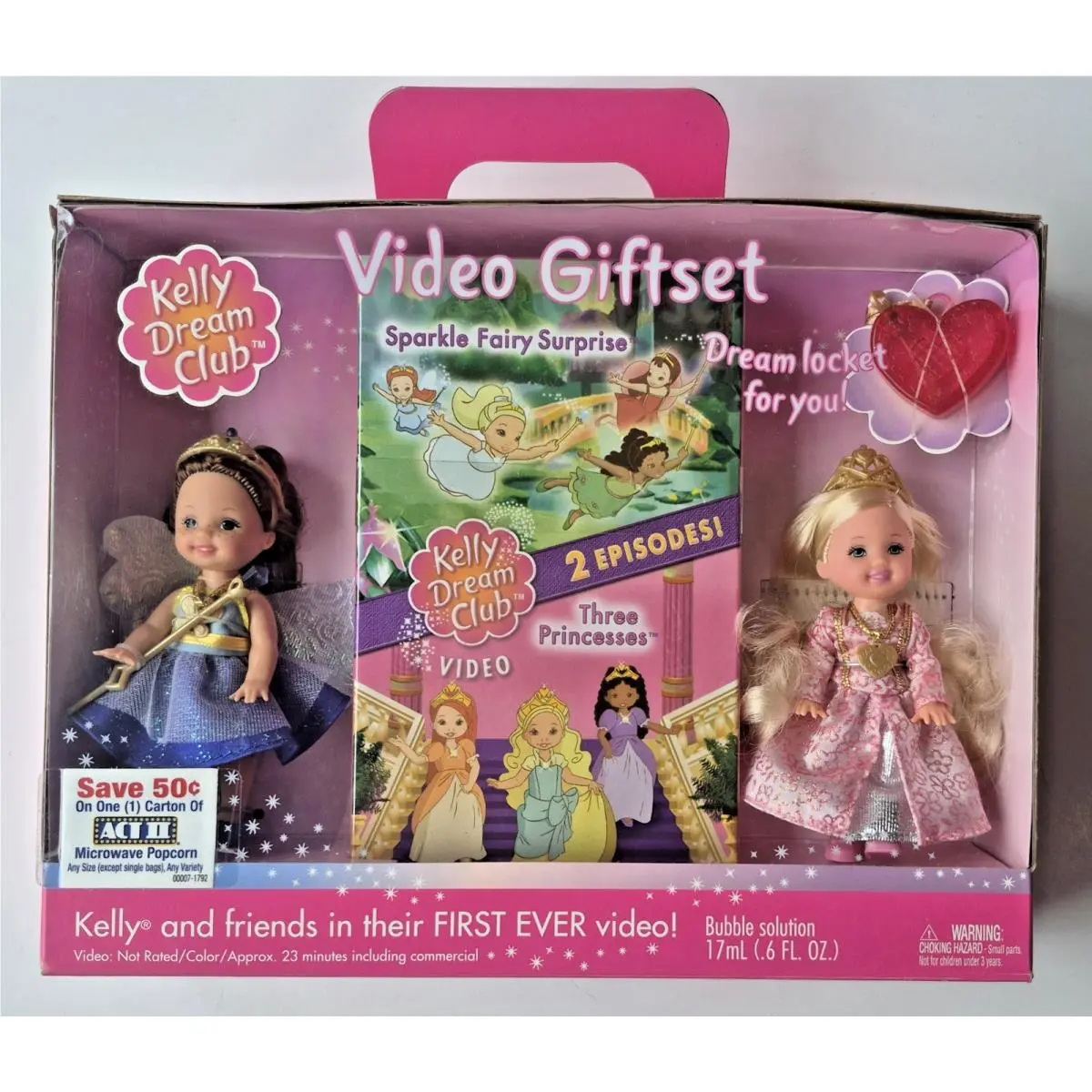 Vtg Kelly Doll Dream Club Giftset Vhs Three Princesses Video Princess 2 Dolls