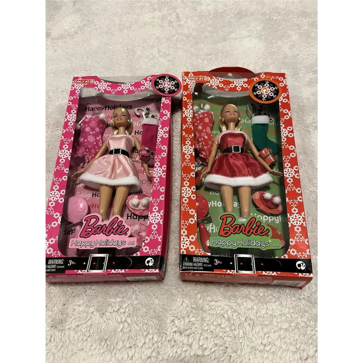 2 Barbie Happy Holidays Doll Target Exclusive Sets 2008 Mattel Nrfb P5904 P9089