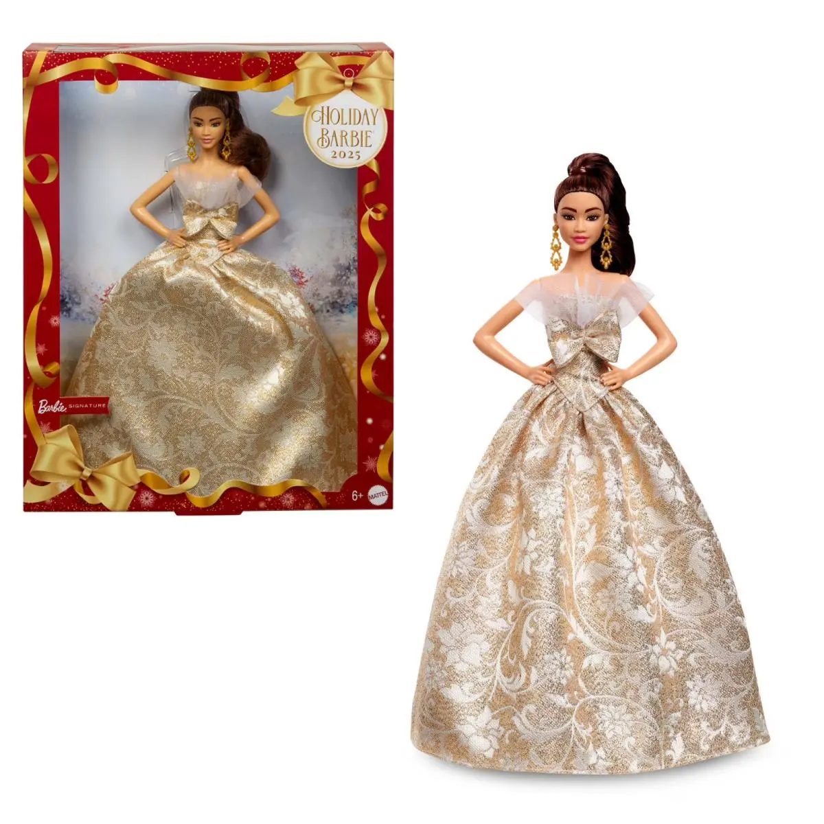 Barbie Signature 2025 Holiday Barbie Fashion Doll Light Brown Hair