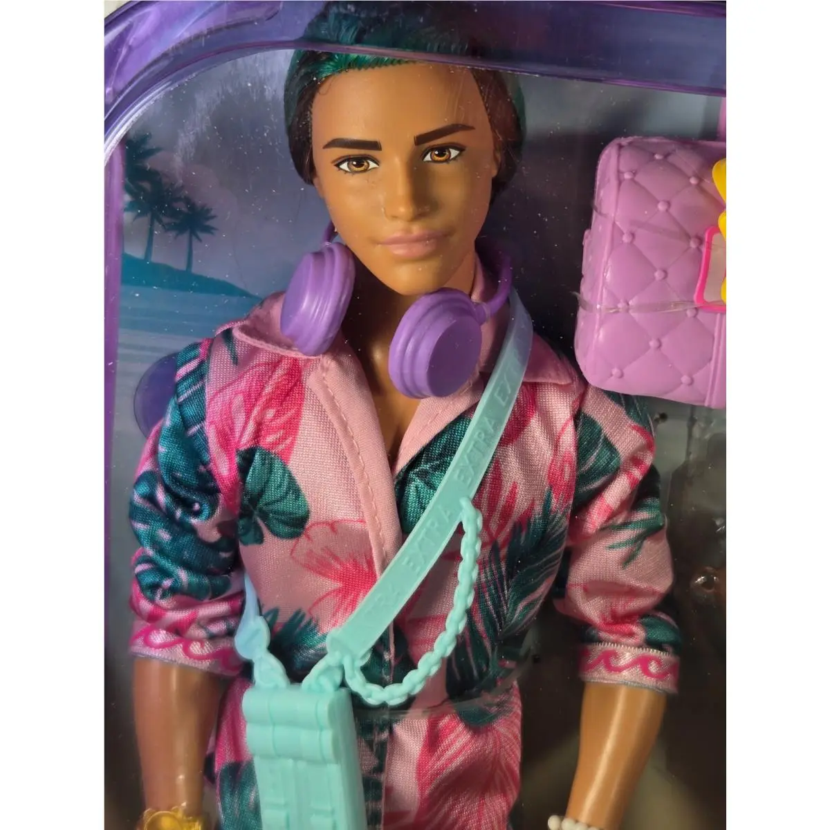 N335 Nrfb Ken Doll Barbie Extra Fly Brunette Green Hair Articulated Doll HNP86