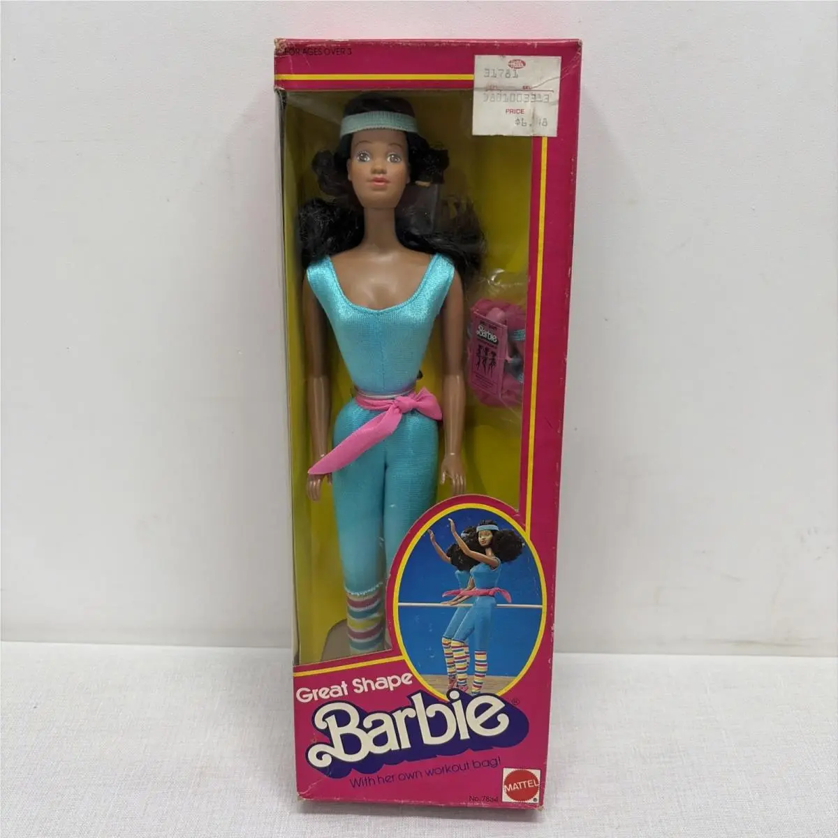 Barbie Great Shape Doll African American with Workout Bag Mattel 1983 7834