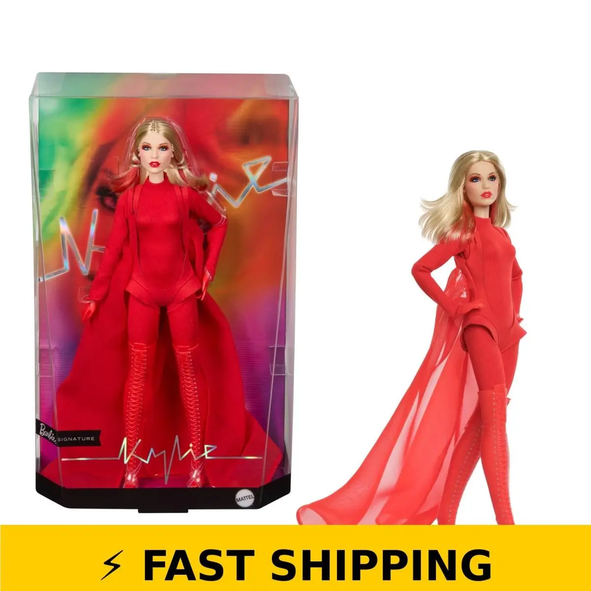 Barbie Kylie Minogue Collectible Doll in Red Padam Padam Outfit