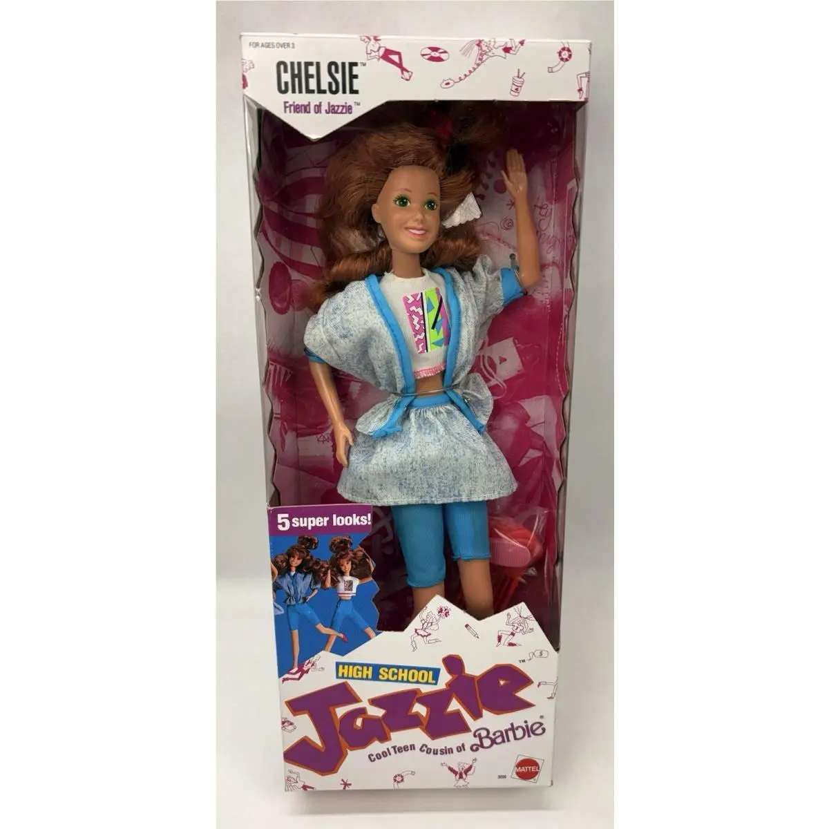 Vintage 1988 Chelsie High School Jazzie Doll 3698 Teen Cousin Of Barbie Mib