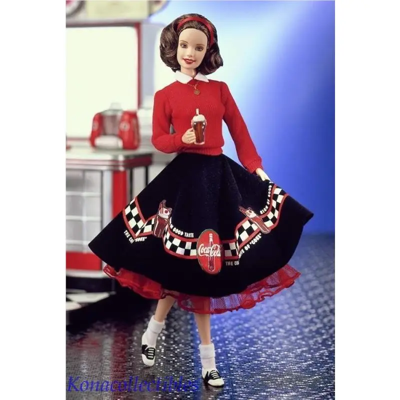 Coca Cola Barbie 1999 Car Sock Hop in Bad Box Bobby Socks Poodle Skirt