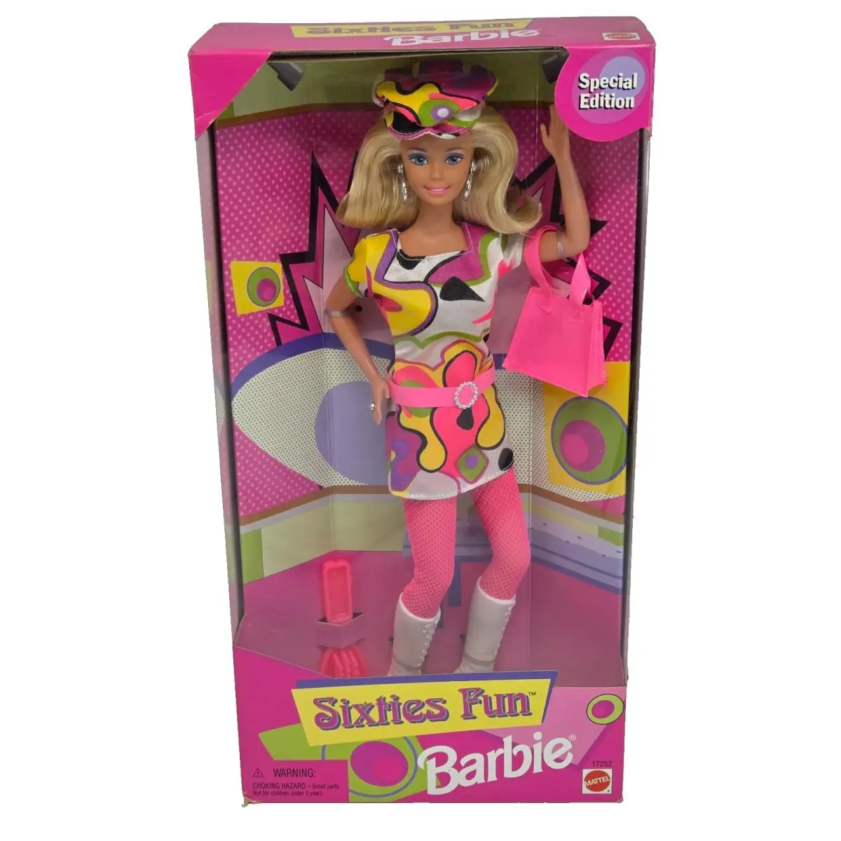 Vintage 1997 Blonde Sixties Fun Barbie Doll Mattel 17252
