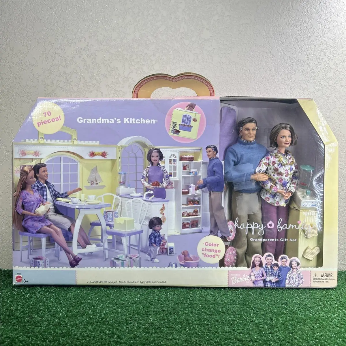 2003 Barbie Gift Set Grandma`s Kitchen Happy Family Grandparents Nrfb