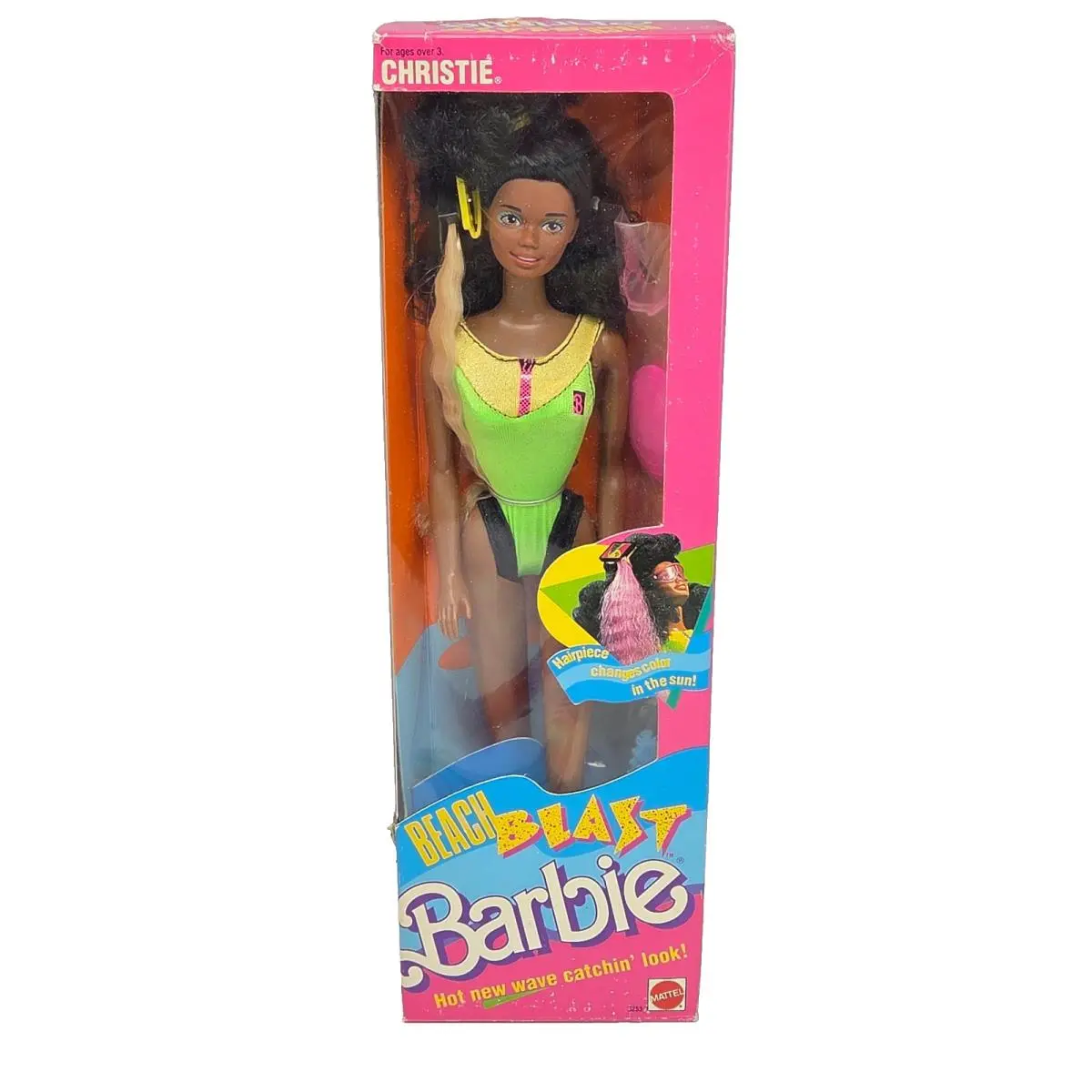 Vintage 1989 Beach Blast Christie Barbie Doll 3253 Mattel - Spots
