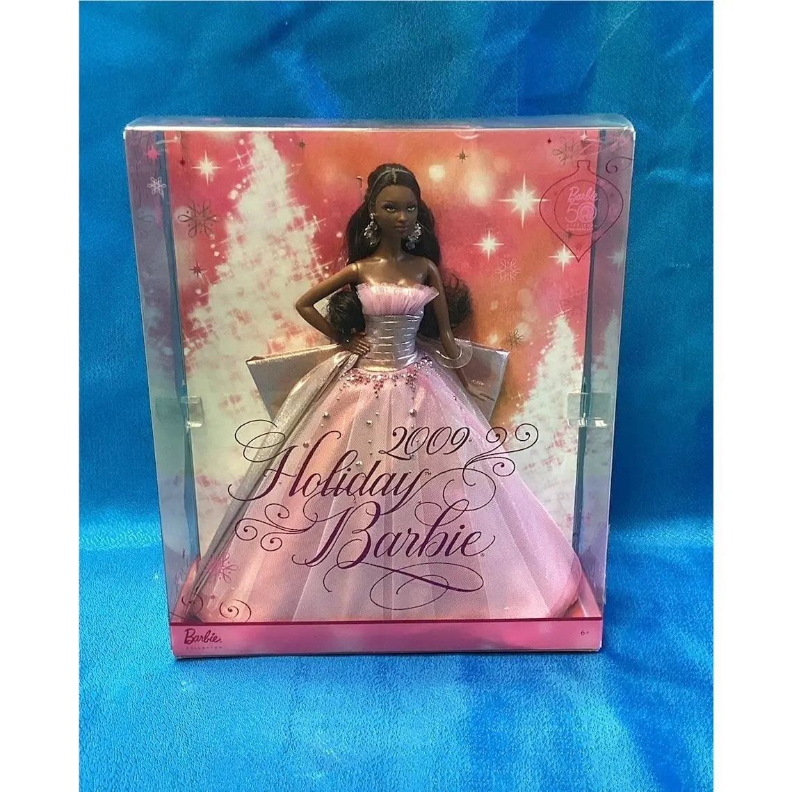 Holiday Barbie Doll 2009 50th Year Anniversary African American Mattel Nrfb