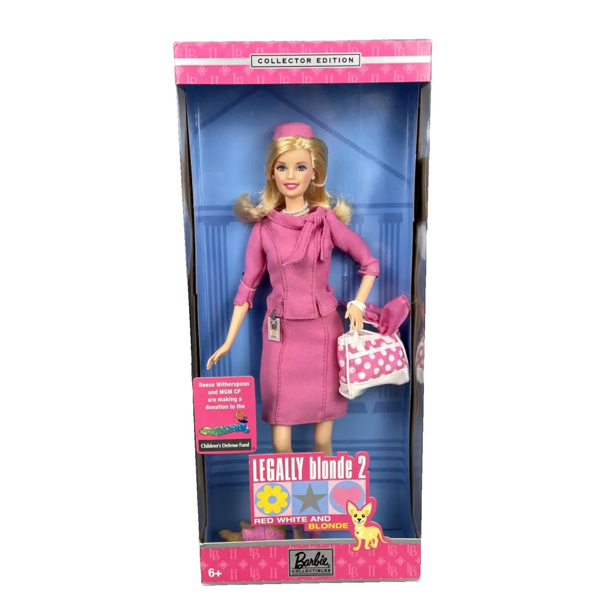 2003 Barbie Legally Blonde 2 Ella Woods Red White and Blonde Collector Doll