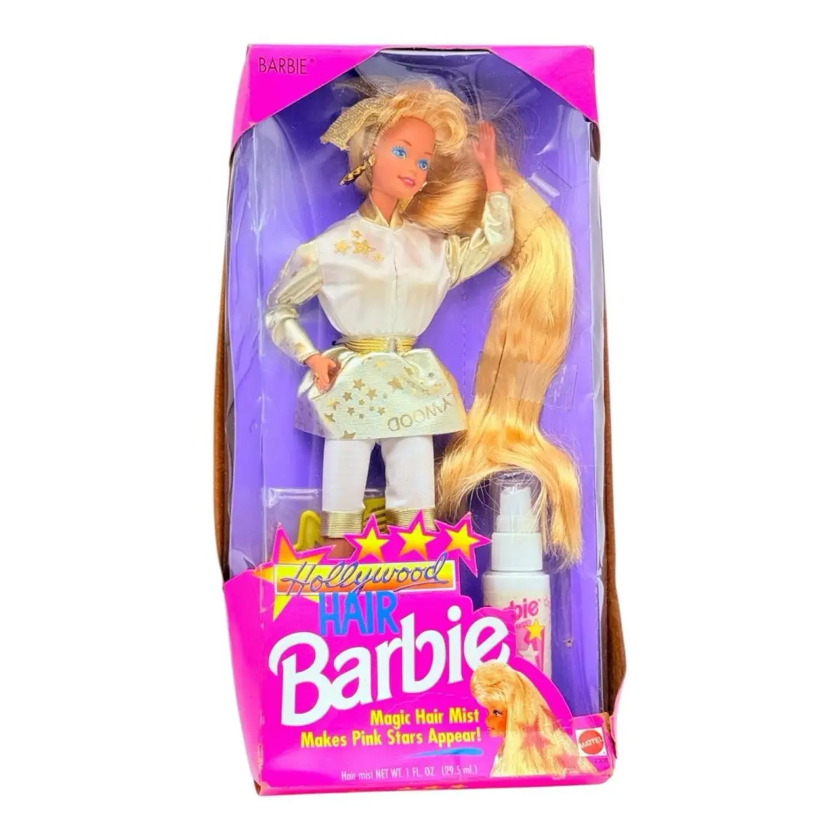 Barbie Hollywood Hair Doll 1992 Magic Hair Mist Makes Pink Stars