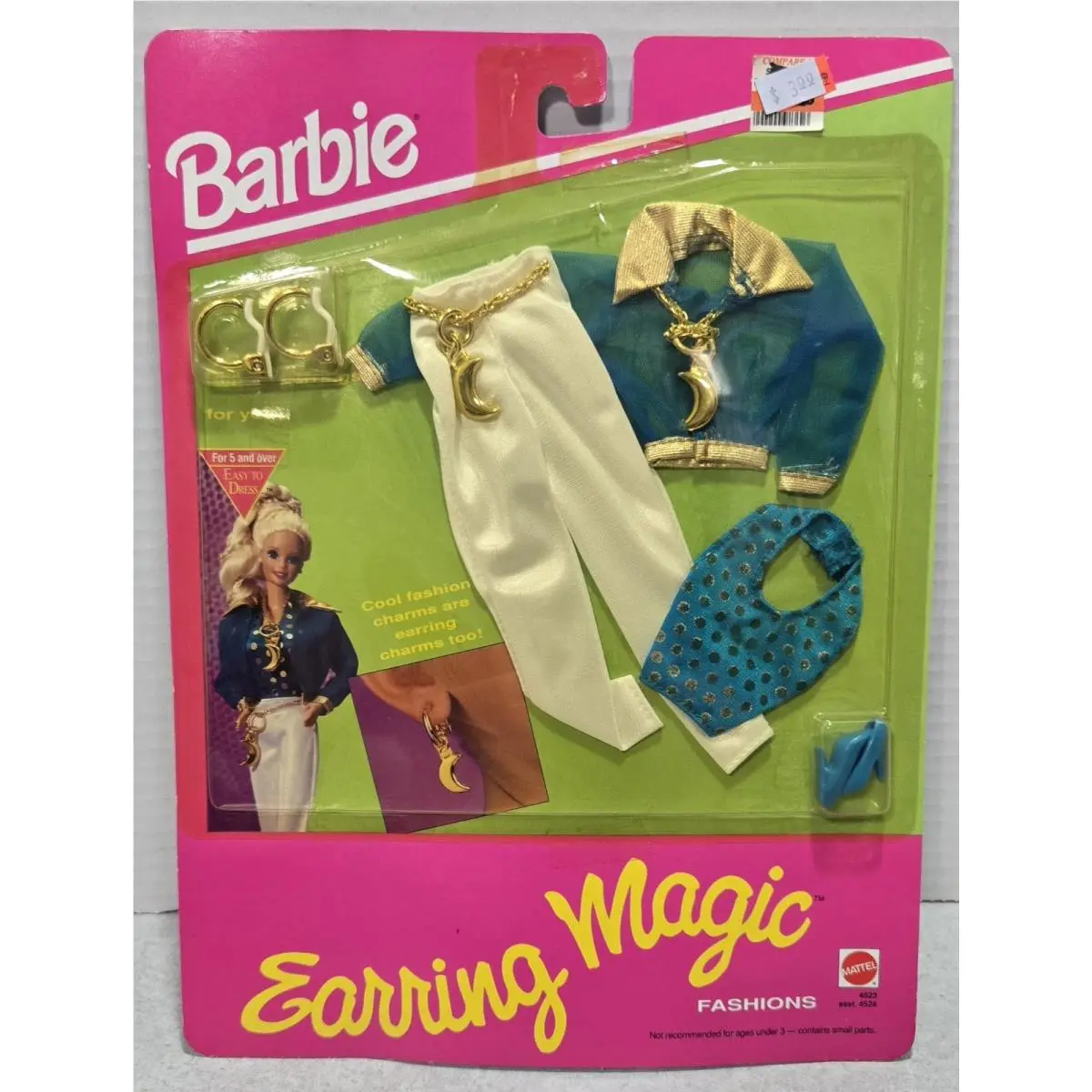 Vintage 1992 Barbie Earring Magic Fashions Clothing Outfit 4523 See