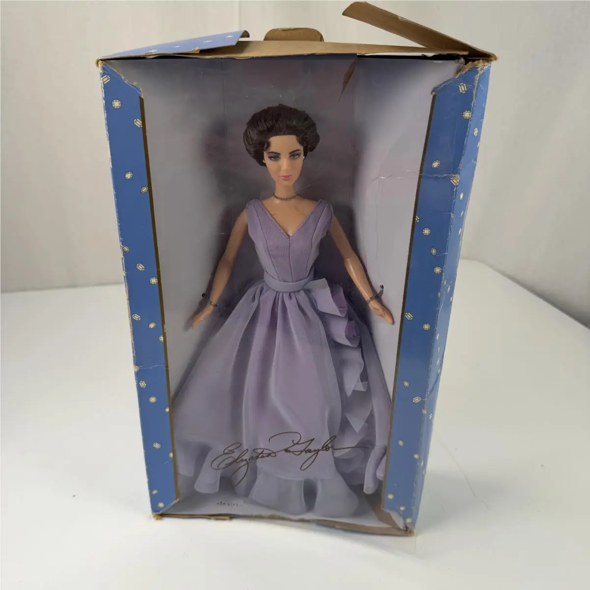 Mattel Barbie Elizabeth Taylor White Diamonds Doll Purple Gown Collector