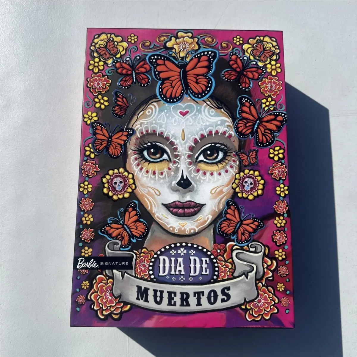 2023 Barbie Dia De Muertos Doll Signature Ruffled Pink Gown HJX14 Mattel
