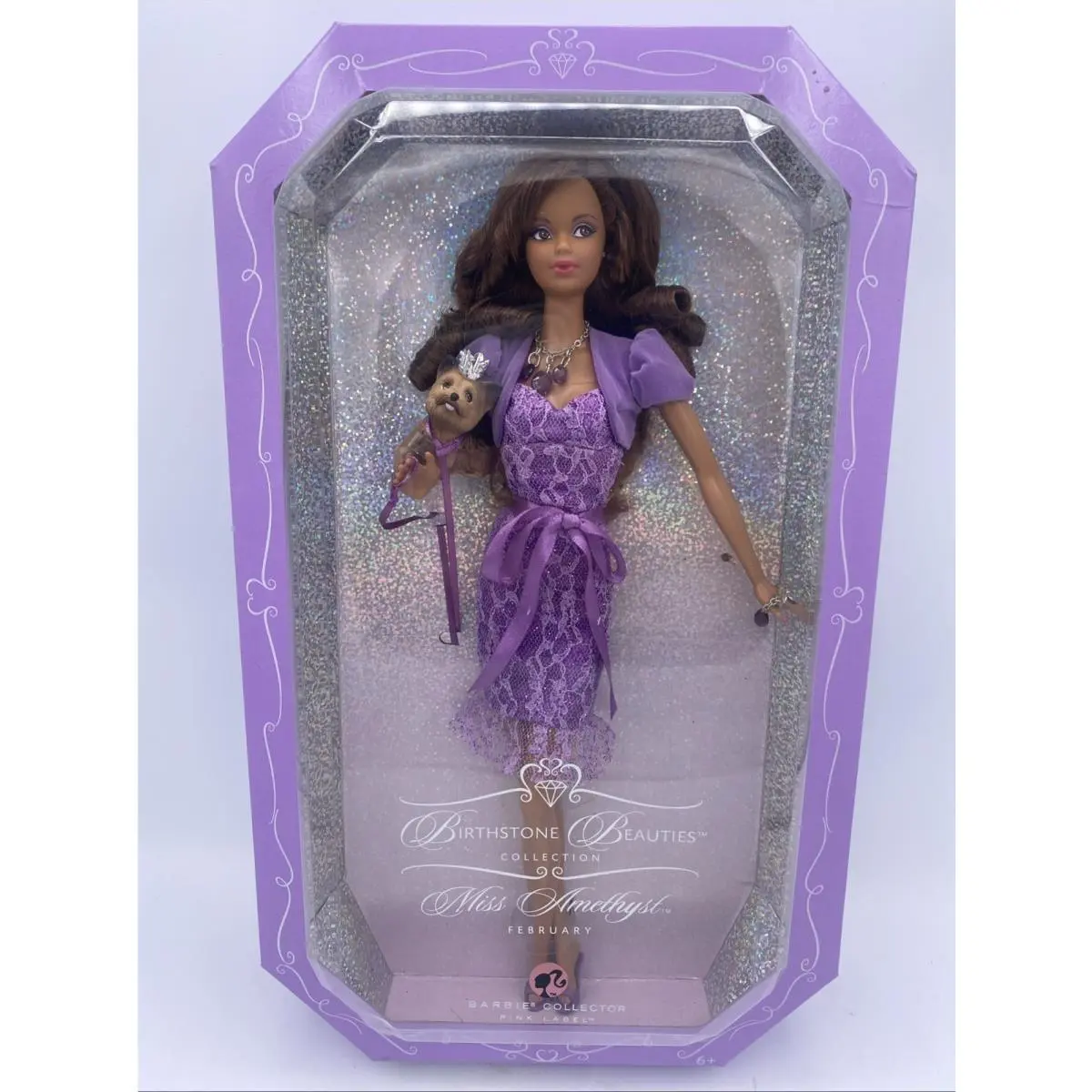 Mattel Birthstone Beauties Miss Amethyst February Barbie Collector Pink Label