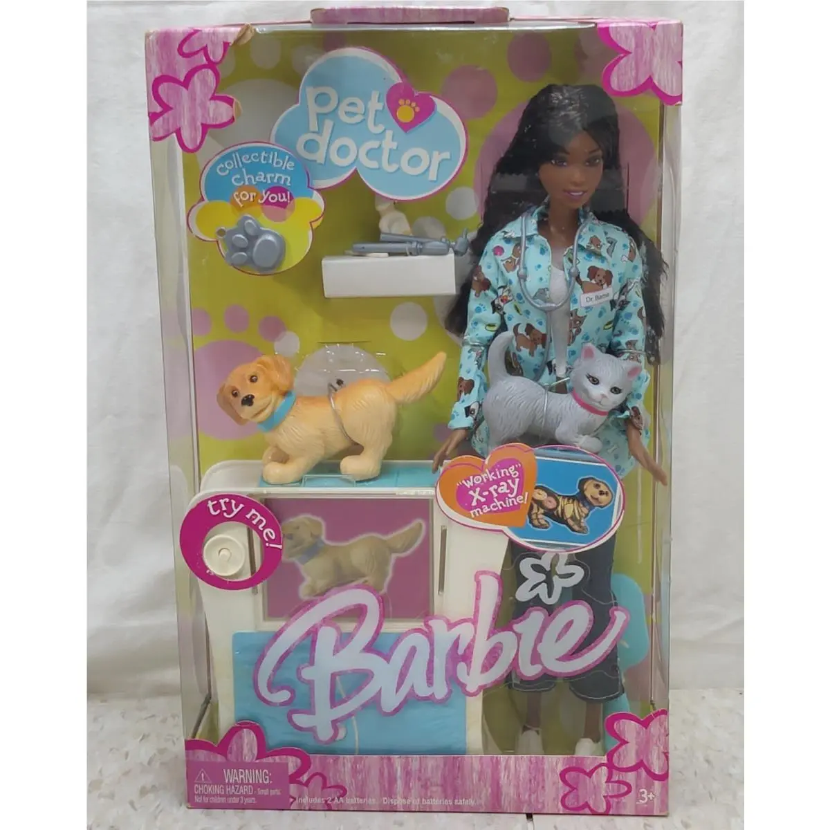 2004 Barbie Doll Pet Doctor Playset Veterinarian Dog Cat G8816