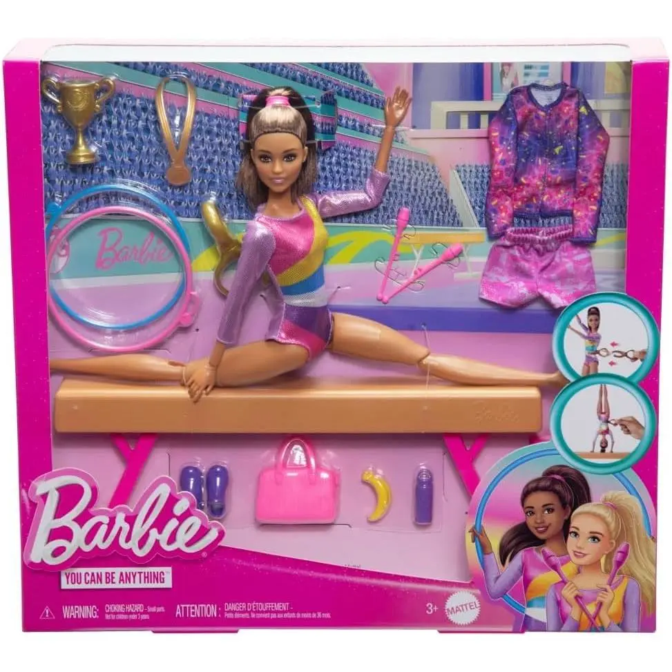 Made to Move You Can Be Anything Gymnast 13.25-Inch Doll Playset Brunette