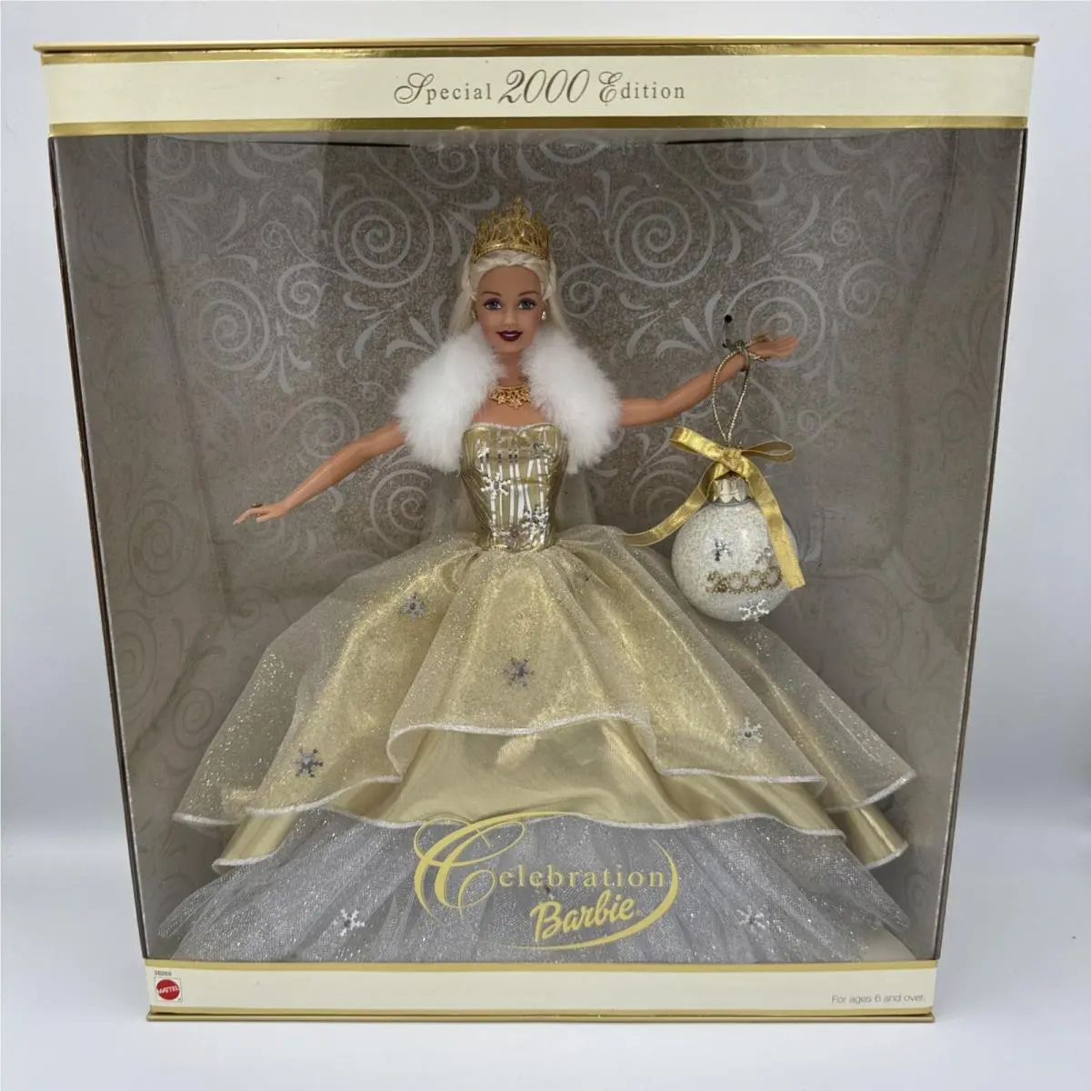 Vintage 2000 Holiday Celebration Barbie Doll Gold Dress Mattel 28269 Nrfb