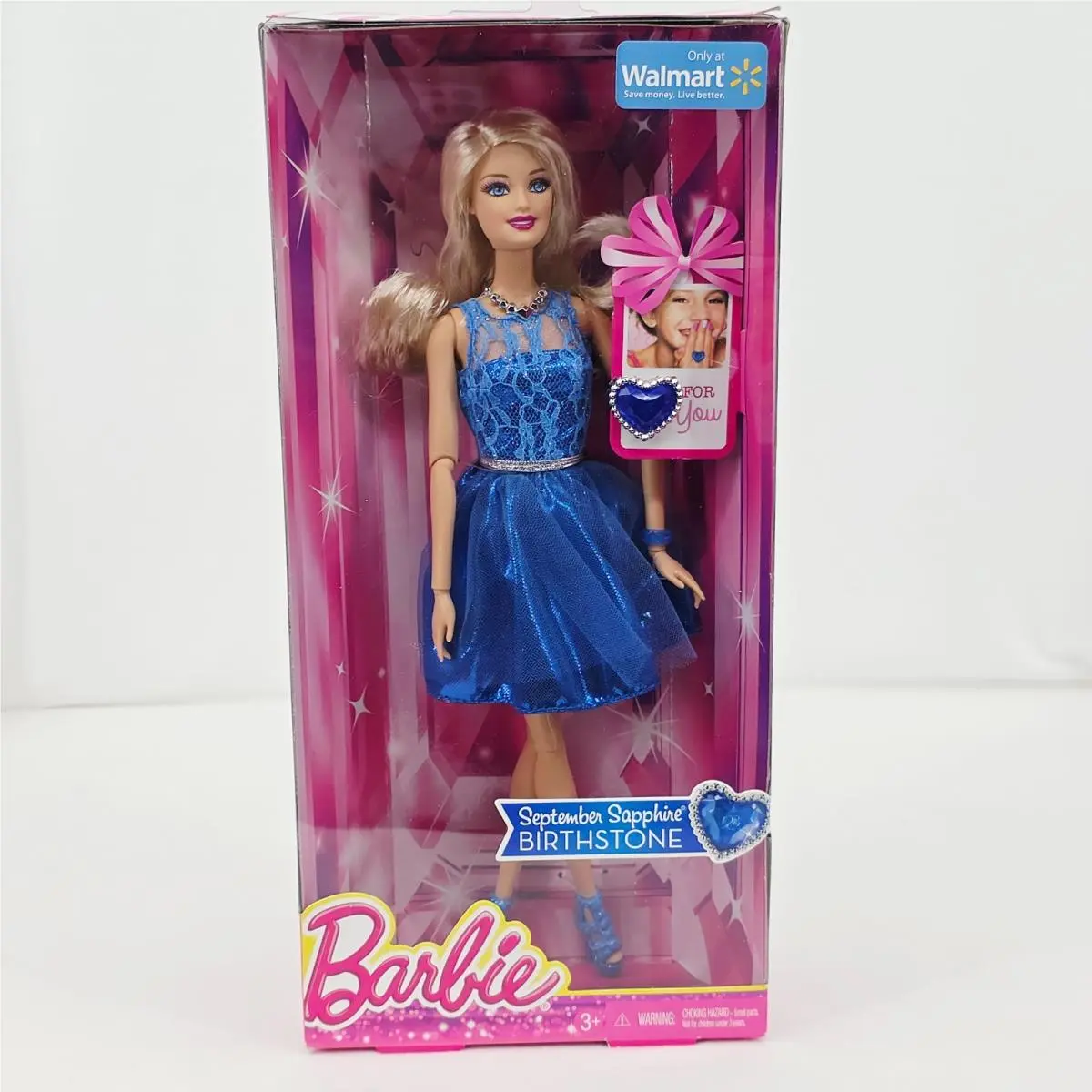 2014 Barbie September Sapphire Birthstone Nrfb Walmart Exclusive Mattel CDK17