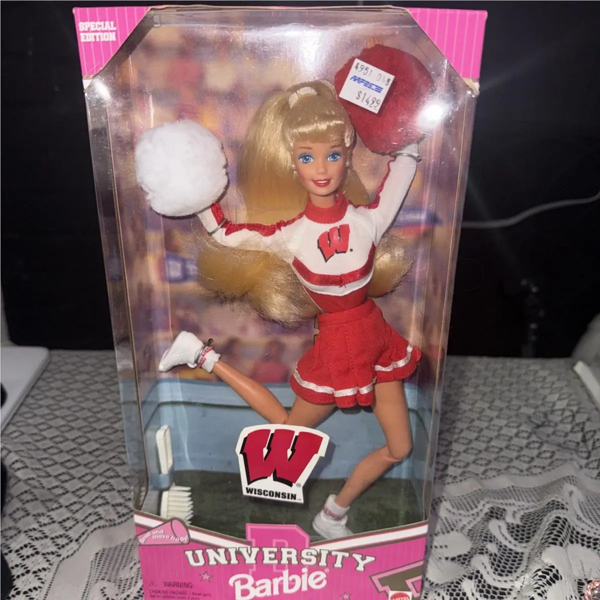 1996 Wisconsin University Barbie Cheerleader Special Edition Mattel 17195