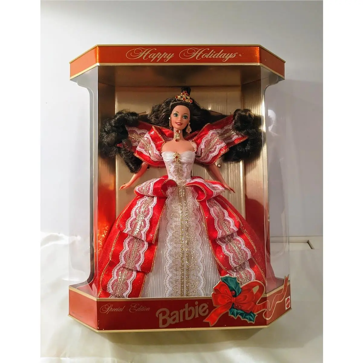 1997 Happy Holidays Barbie Misprint Nrfb Special Edition Green Eyes 17832
