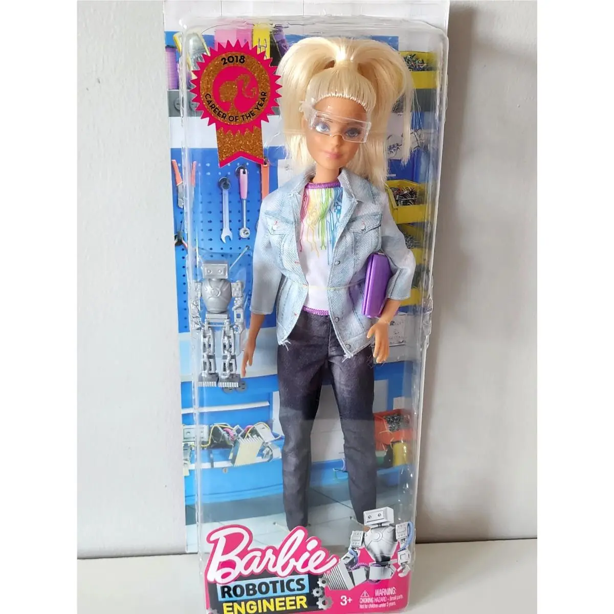 Barbie “career of The Year” 2018 Robotics Engineer Blonde Small Damage to Box