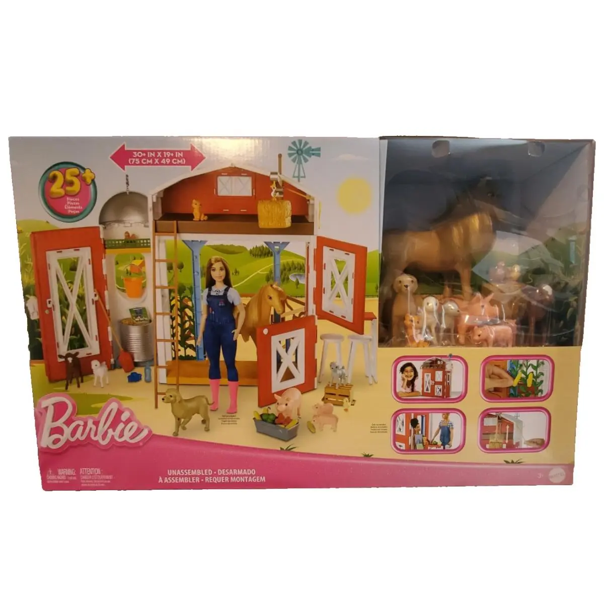 Barbie Horse Barn Playset HYP88 with 25+ Accessories Mattel