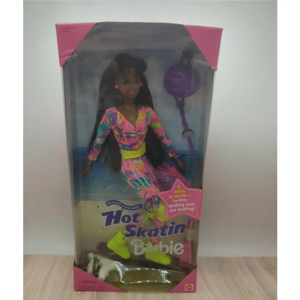 1994 Mattel Barbie Vintage Hot Skatin` Skating AA Barbie 13512 Colorful Outfit