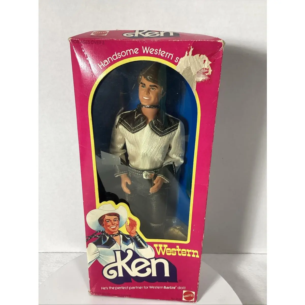Vtg Mattel Barbie 12” Western Ken Doll 3600 W/ Access Box 1980 Nrfb