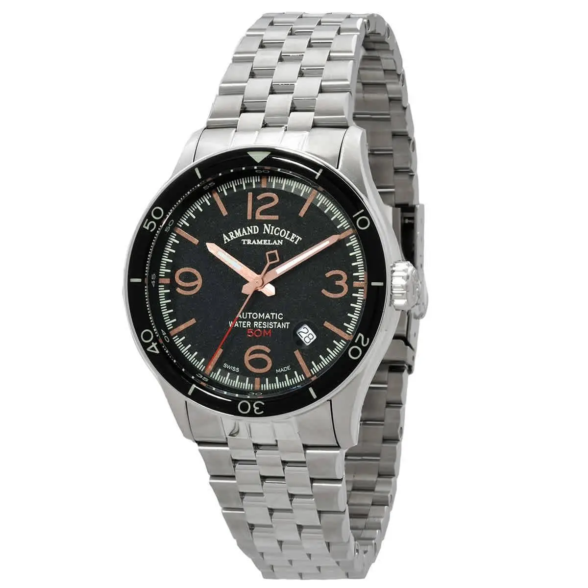 Armand Nicolet M2H Automatic Black Dial Men`s Watch A740HNA-NS-BMA22740A