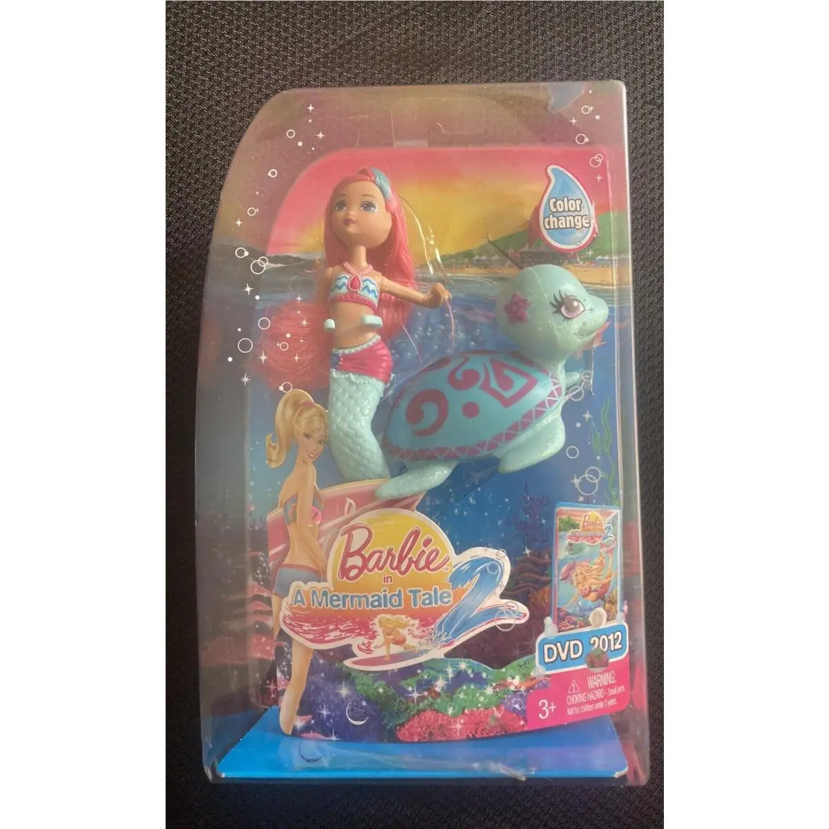 Barbie in a Mermaid Tale 2 Color Change Pink Blue Mini Mermaid and Pet Turtle