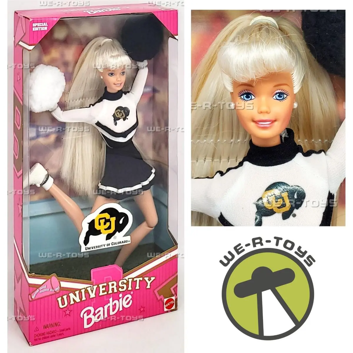 University of Colorado Cheerleader Barbie Doll 1996 Mattel 19169