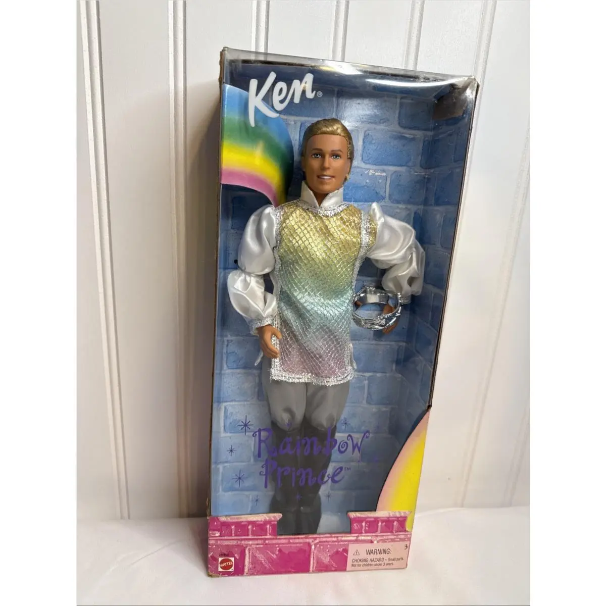 1999 Barbie Rainbow Prince Ken Doll W/crown Mattel 9993