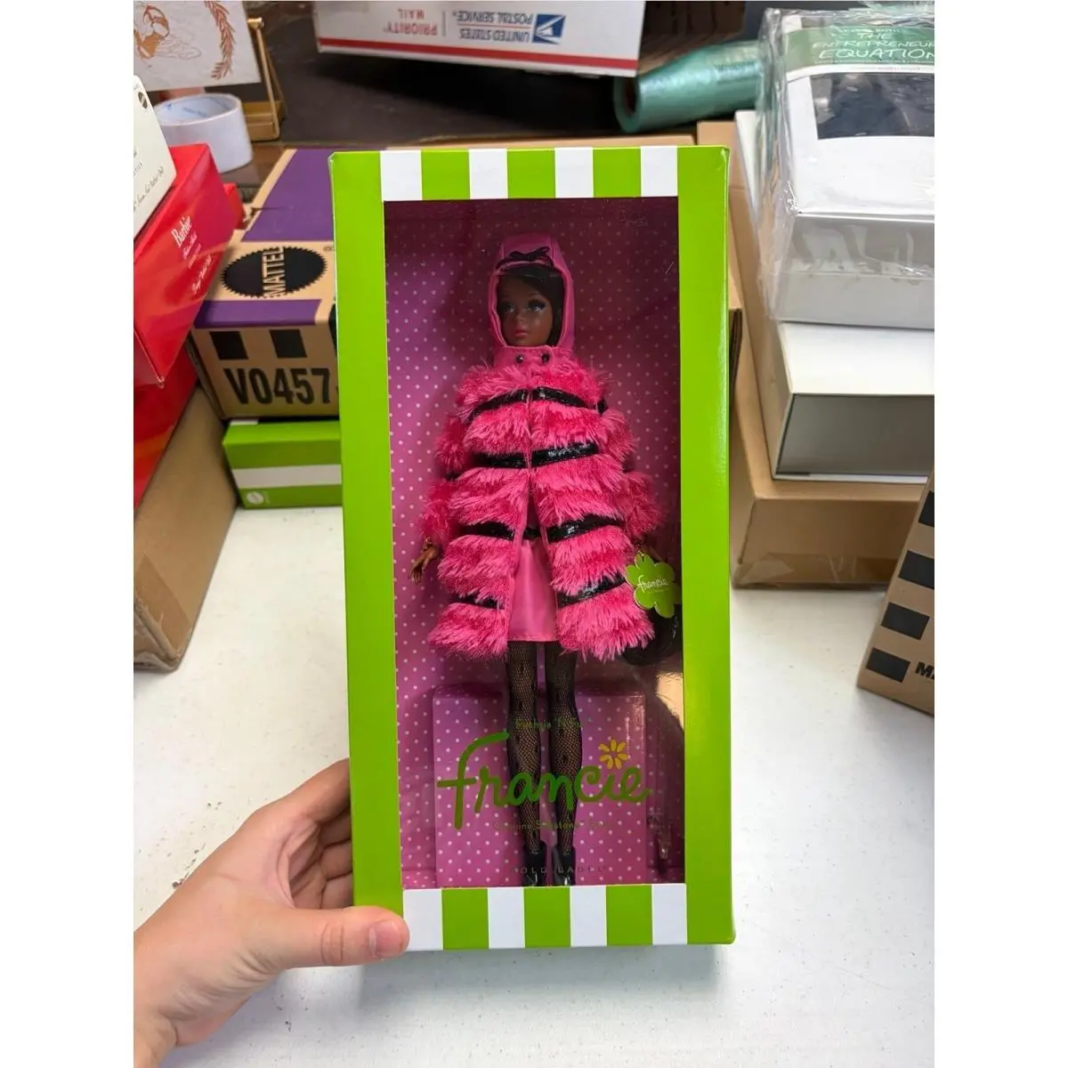Francie Fuchsia Fur Reproduction Barbie Gold Label Mattel W3527 Nrfb