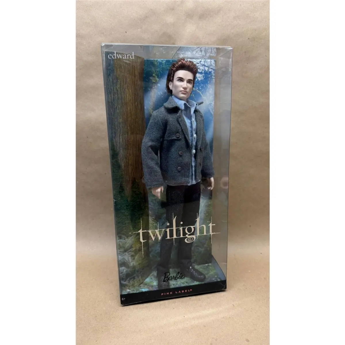 Vtg 2009 12 Mattel Barbie Edward R4161 Twilight Saga Pink Label w/ Coa Nrfb