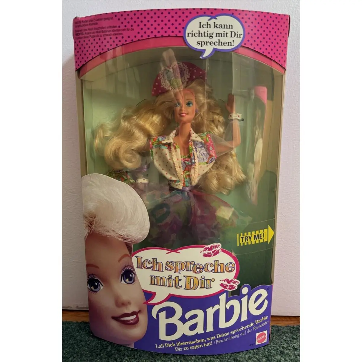 Vintage 1991 Teen Talk German Blonde Barbie Ich Spreche Mit Dir 4767 Nrfb-mint