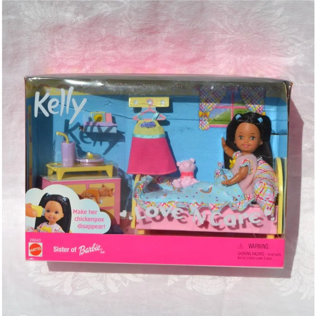 Love N Care Kelly Doll AA Chickenpox with Bed Blanket Dress 29243 Mattel