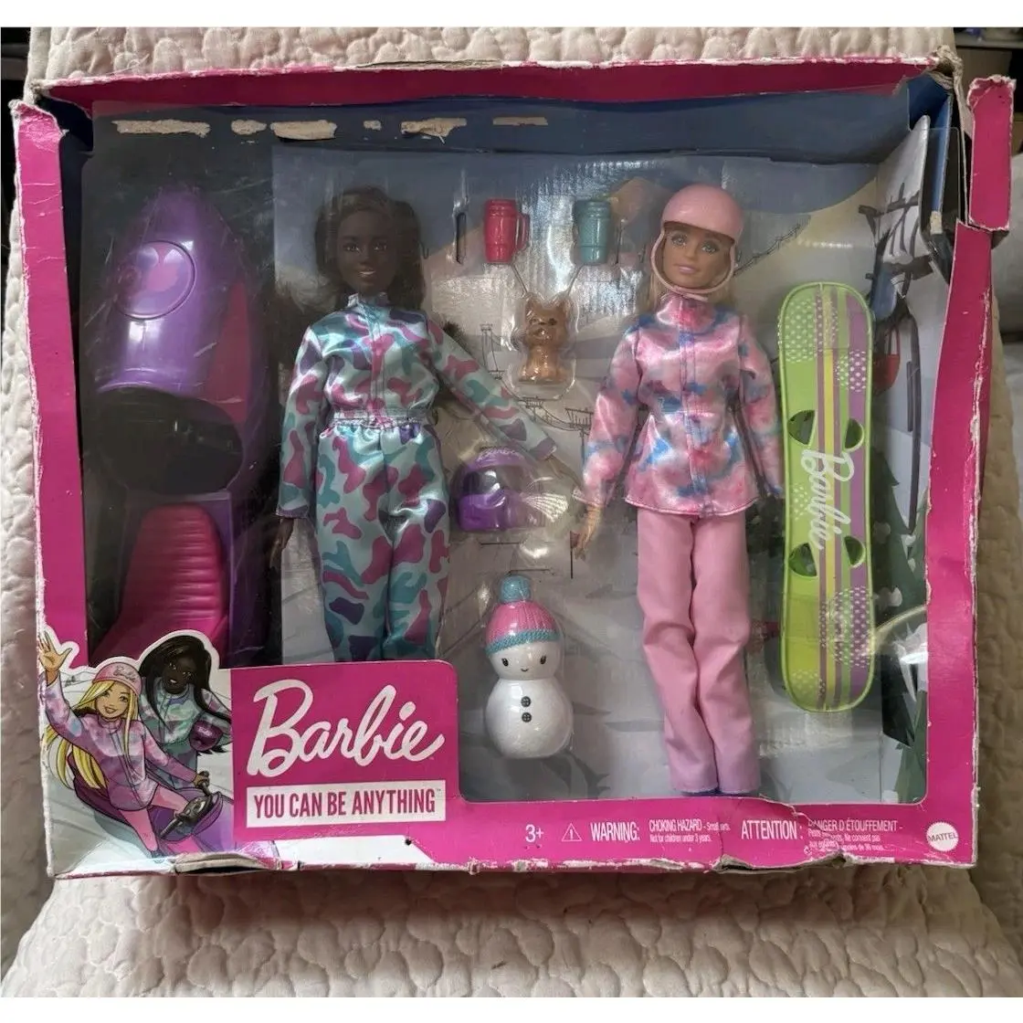 Barbie You Can Be Anything Winter Sports Snowmobile 2-Doll Playset 2021