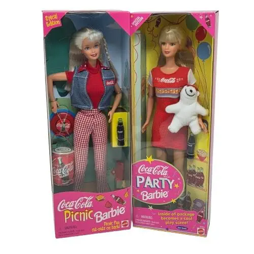 Pair OF 1990`s Barbies 19626 + 22964 Coca Cola Picnic + Party ES