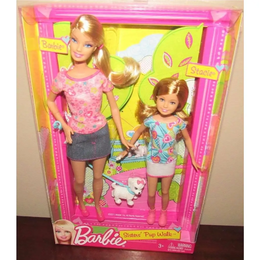 Mib Barbie Sisters` Pup Walk Circa 2011