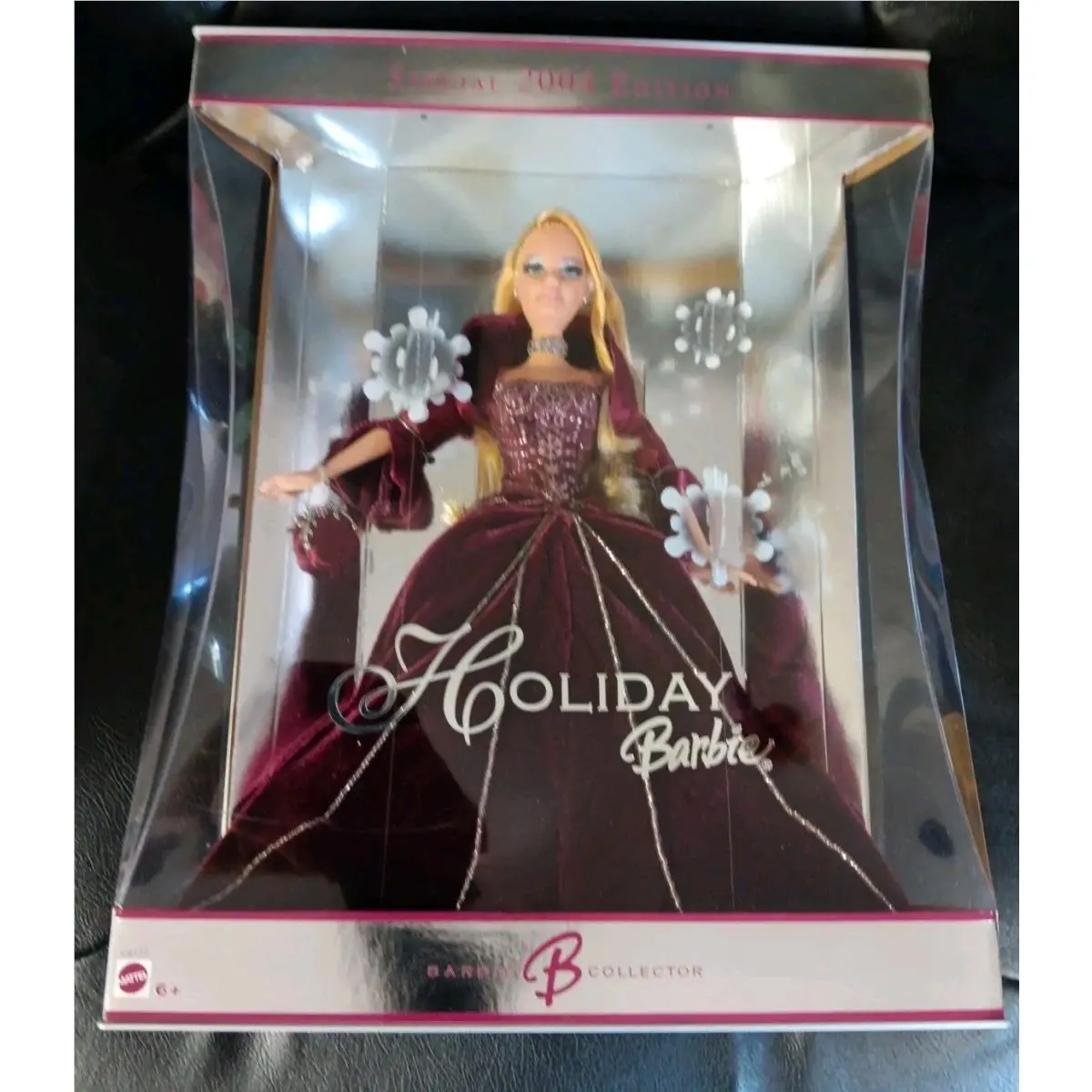 2004 Holiday Barbie Doll Special Edition Rare Burgundy Dress Mattel