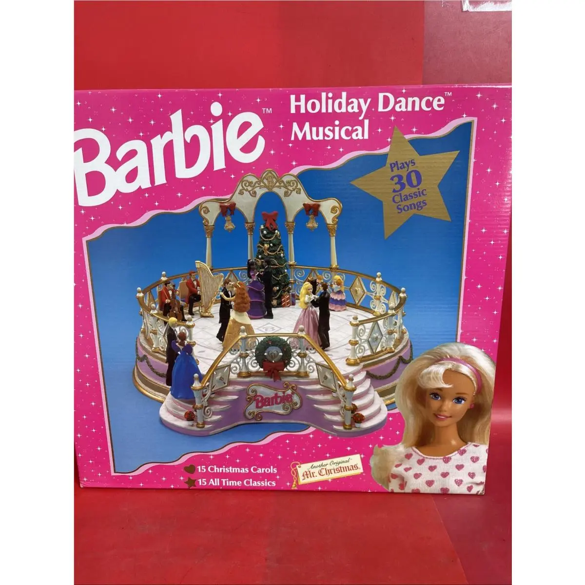 Vintage 1997 Mr. Christmas Barbie Holiday Dance Musical Animated Waltz Set