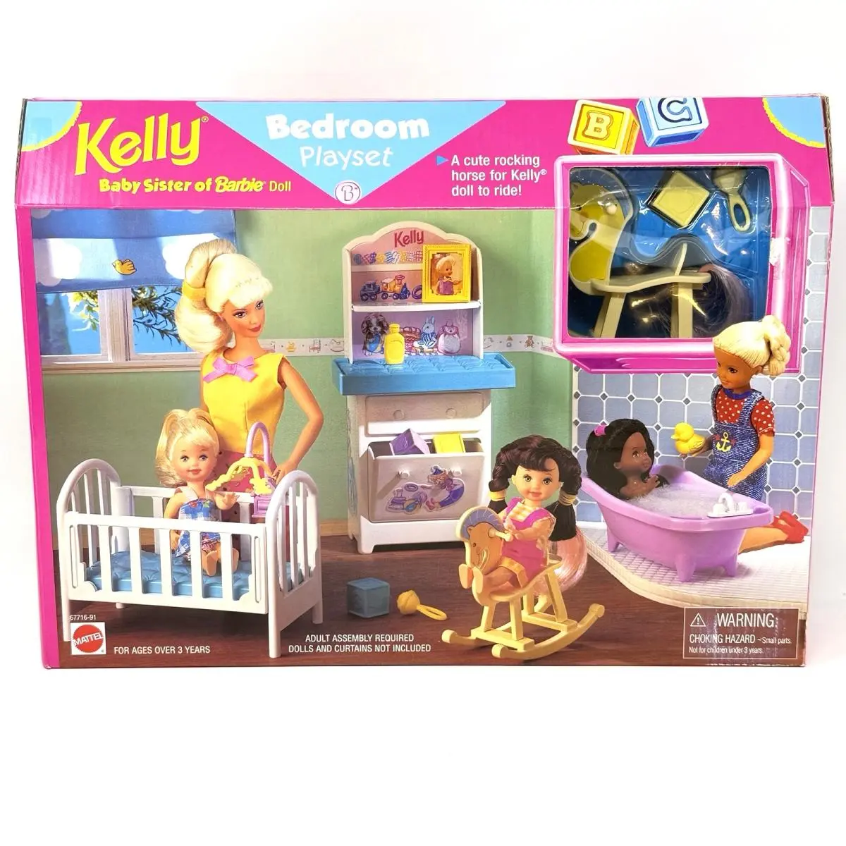Vintage Barbie Kelly Beedroom Playset 1998 Dollhouse 67716-91