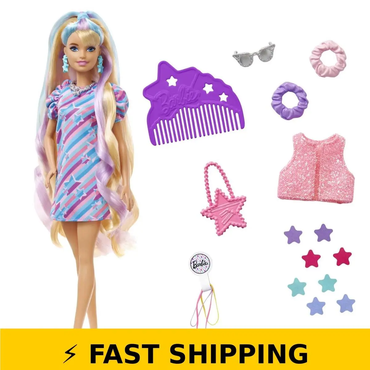 Barbie Totally Hair Doll - Extra-long Hair 15 Styling Accessories