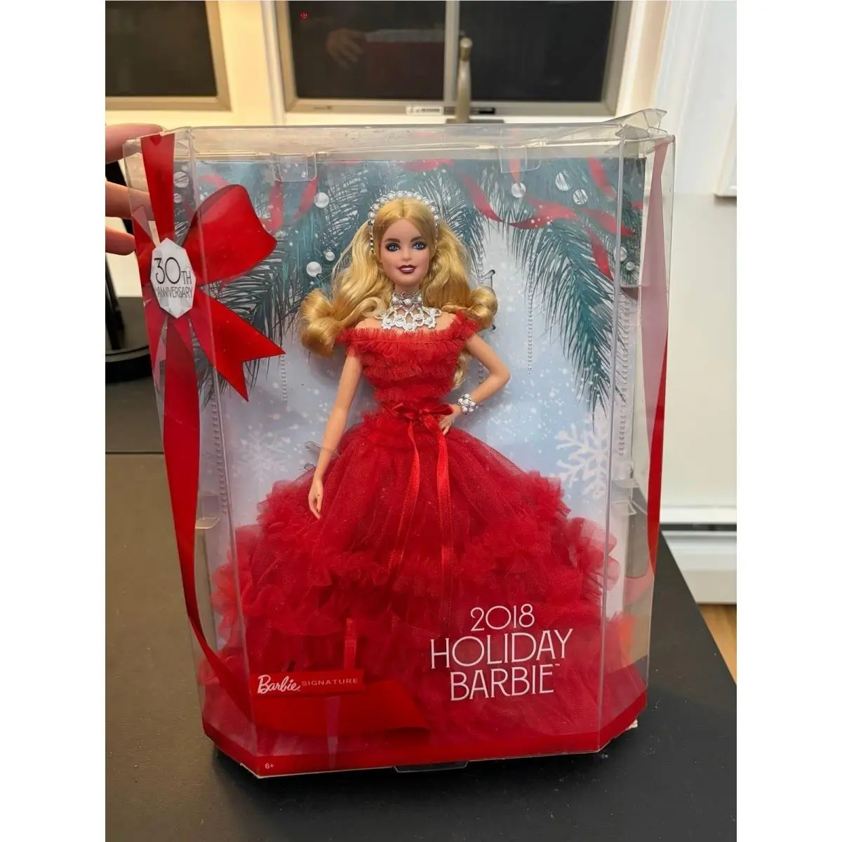 Barbie Signature 30th Anniversary 2018 Holiday Barbie Doll Red Gown Blonde